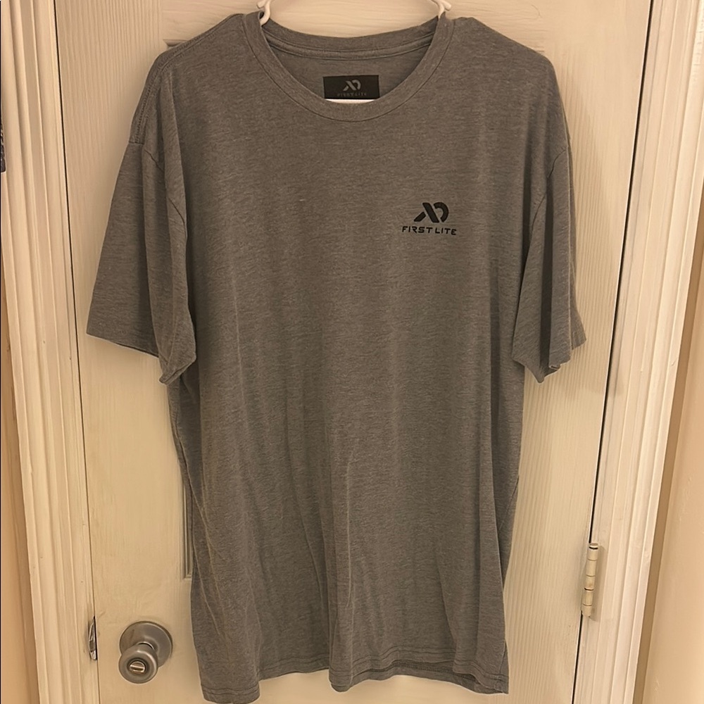 First Lite Gray Short Sleeve Tee Classic Crew Neck